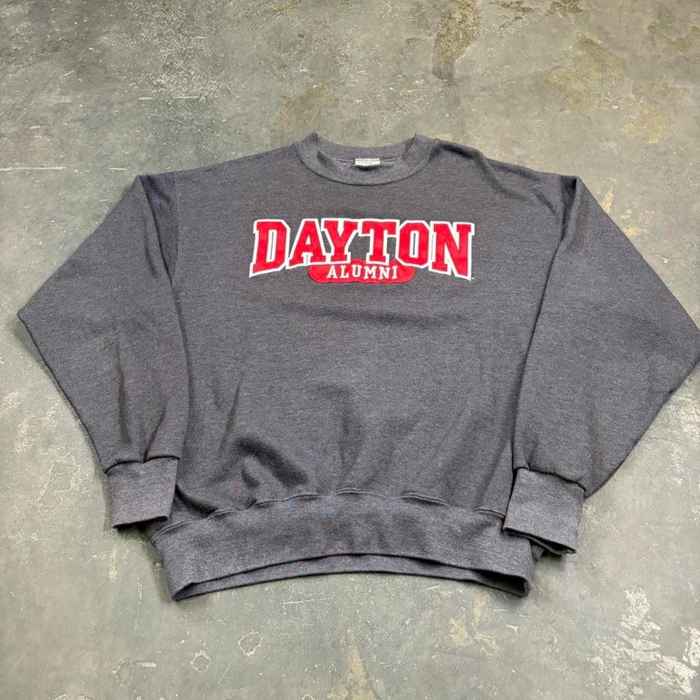 Vintage 90s University of Dayton Alumni Sweatshirt Grey Large Cotton Exchange